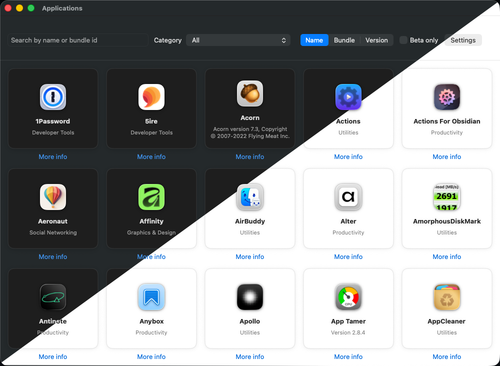 App grid from AppDecoder